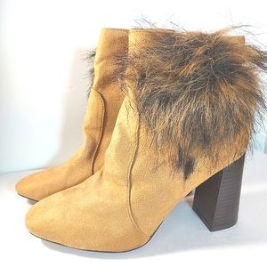 3 for$25- NWOT Bernice Tan Boots with Faux Fur Detail, Size 10